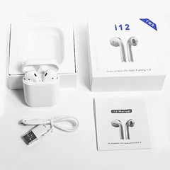 I12 Tws Earbudstouch Control Earphones Headsets With Mic In-ear Stereo Earbuds | Mini Headphones Wireless Bluetooth 5.0 With Case Sensors | Compatible With Ios And Android Devices